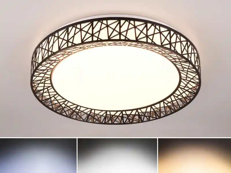 Top-Angebot RL LIVE YOUR LIGHT LED Deckenleuchte CLUSTER dimmbar mit Fernbedienung, Schwarz Ø 48cm