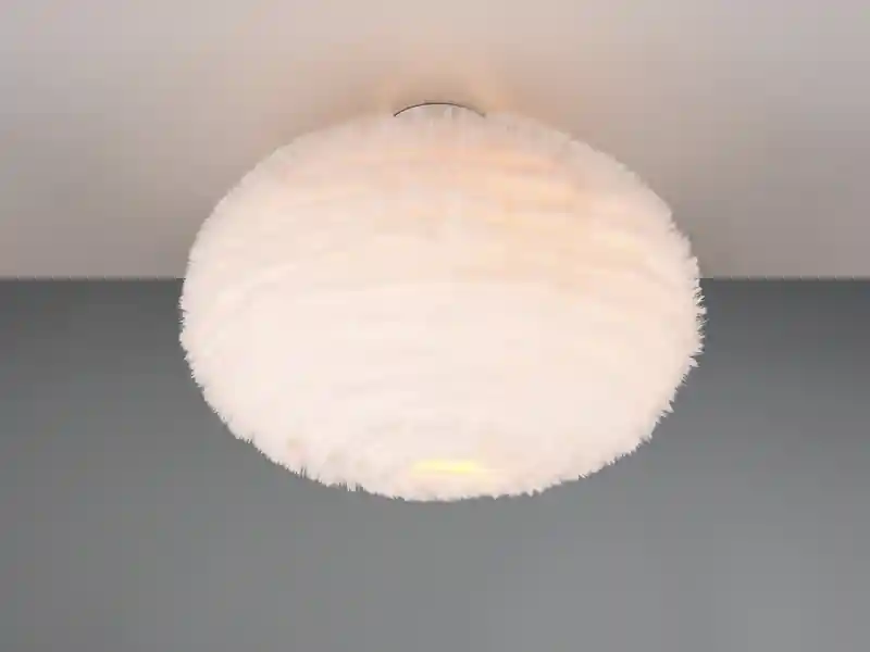 meineWunschleuchte LED Deckenleuchte mit Kugel Lampenschirm aus Plüsch, Ø 50cm Sofort Bestellen
