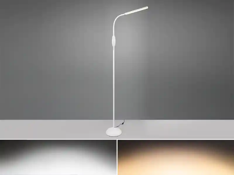 Garantierte Lieferung RL LIVE YOUR LIGHT Dimmbare LED Stehleuchte TORO Schwanenhals, Weiß, Höhe 145cm