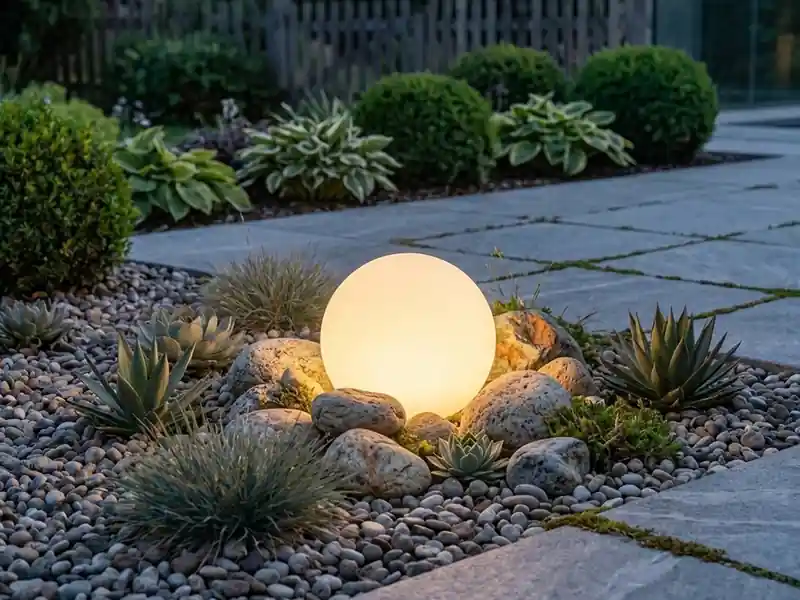 Sichere Zahlung Perel Garten Kugelleuchte aus Kunststoff Weiß mit Erdspieß & 3m Kabel, IP65 - Ø38cm