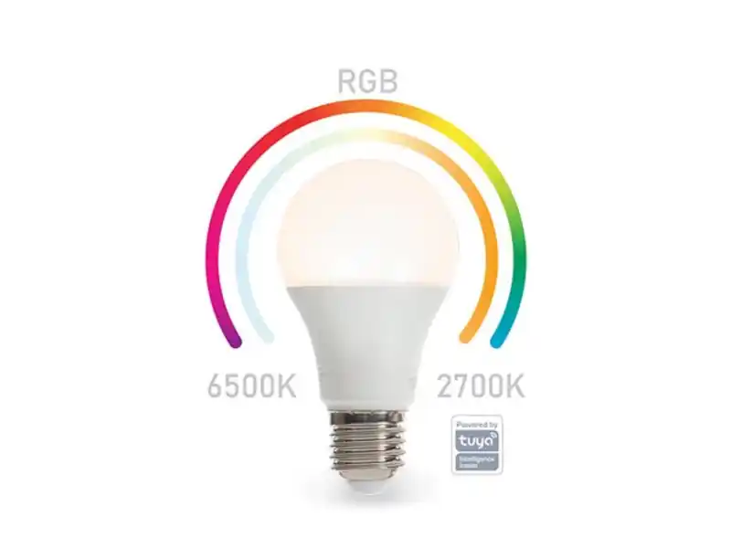 Sonderangebot Perel E27 LED WIFI, 8,5 Watt 806 Lumen, 2700-6500 Kelvin, RGB, Ø6cm, per App steuerbar