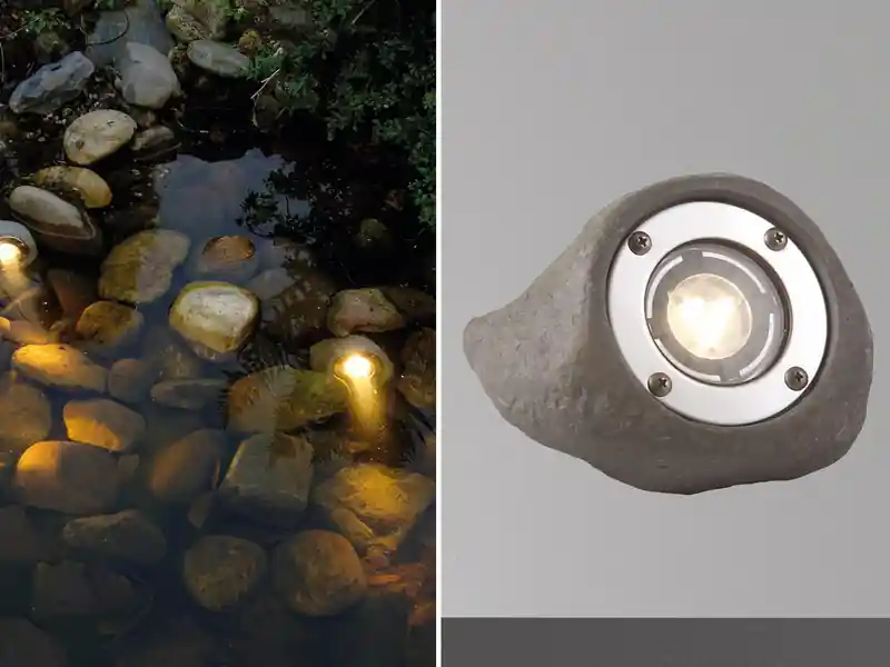 Garden Lights LED Steinleuchte Erweiterungsspot LAPIS, 2m Kabel, 12V, IP68, 14x11cm Letzte Chance
