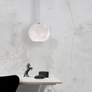 ECO-LIGHT Pendelleuchte ICEBERG Lampenschirm mit Eiseffekt Weiß, Ø 26cm Markenware