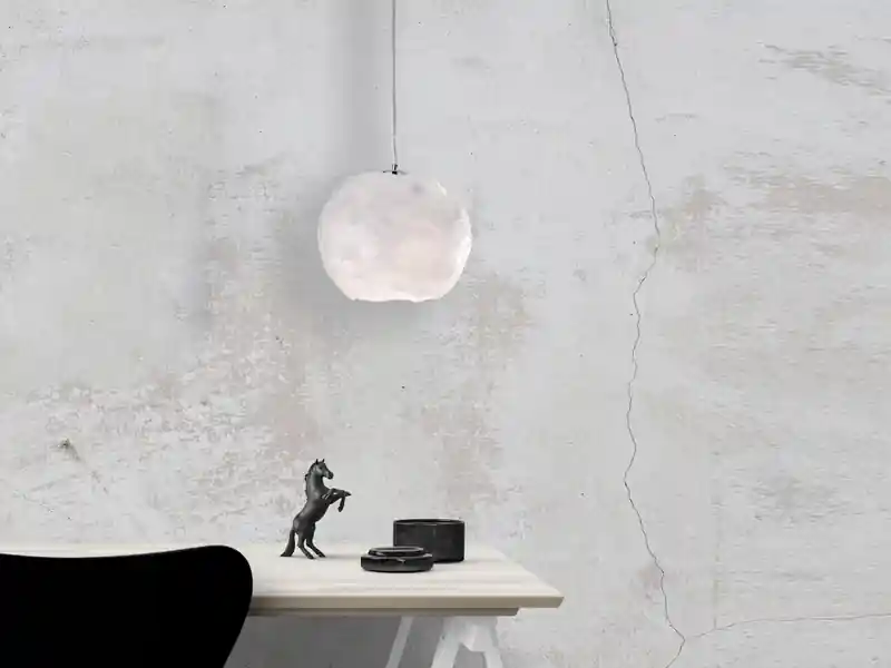 ECO-LIGHT Pendelleuchte ICEBERG Lampenschirm mit Eiseffekt Weiß, Ø 26cm Markenware
