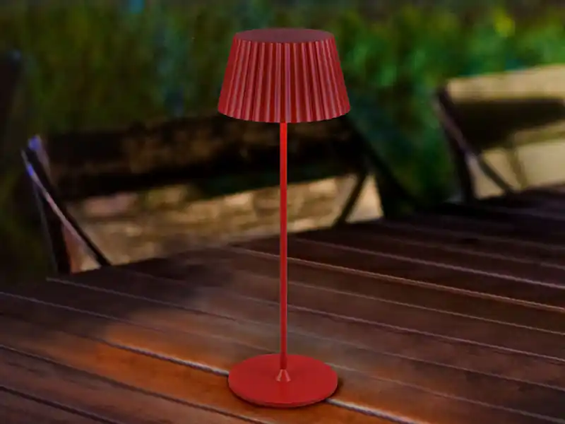 Bestseller RL LIVE YOUR LIGHT Akku LED Tischleuchte SUAREZ kabellos für Innen & Außen, Rot - Höhe 39cm