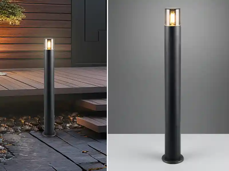meineWunschleuchte LED Wegeleuchte aus Aluminium Schwarz & Rauchfarbig, Höhe 80cm Direkt Vom Hersteller