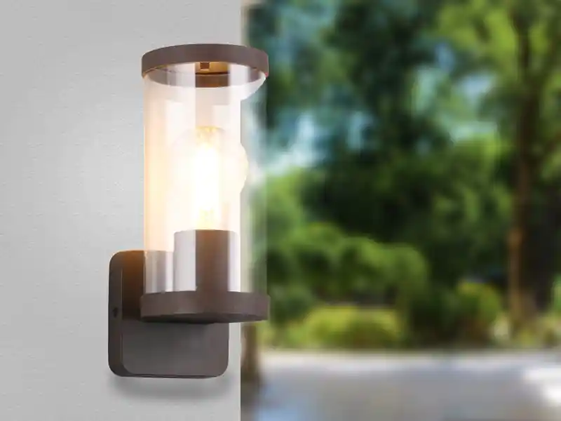 Neuheit meineWunschleuchte LED Außenwandleuchte, Laterne Aluminium Rostoptik, Höhe 23cm