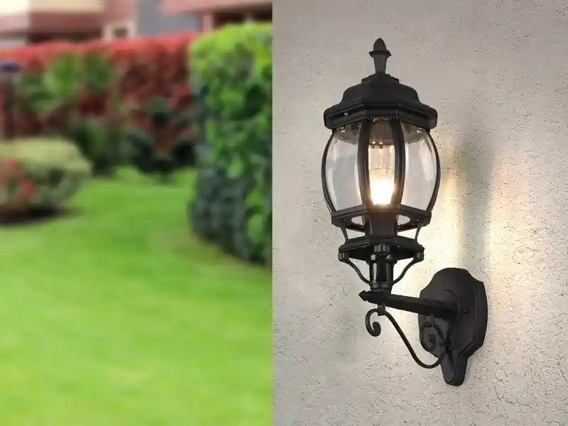 meineWunschleuchte LED Außenwandleuchte, Laterne stehend Aluminium Schwarz Höhe 49cm Gratis Versand