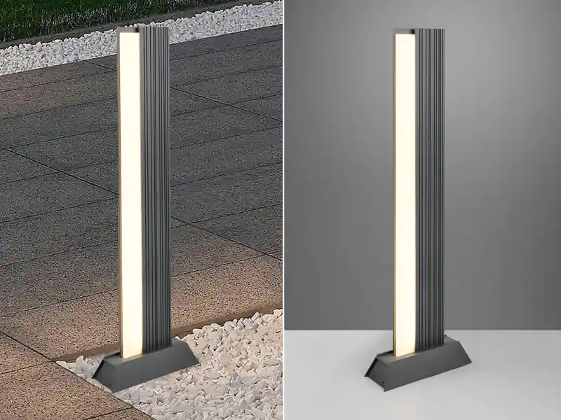 Trio Leuchten Flache LED Wegeleuchte MARIZA aus Aluminium in Anthrazit, Höhe 100cm Must-Have