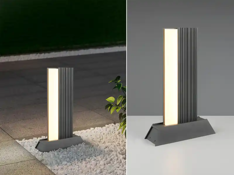 Sale Trio Leuchten Flache LED Sockelleuchte MARIZA aus Aluminium in Anthrazit, Höhe 50cm
