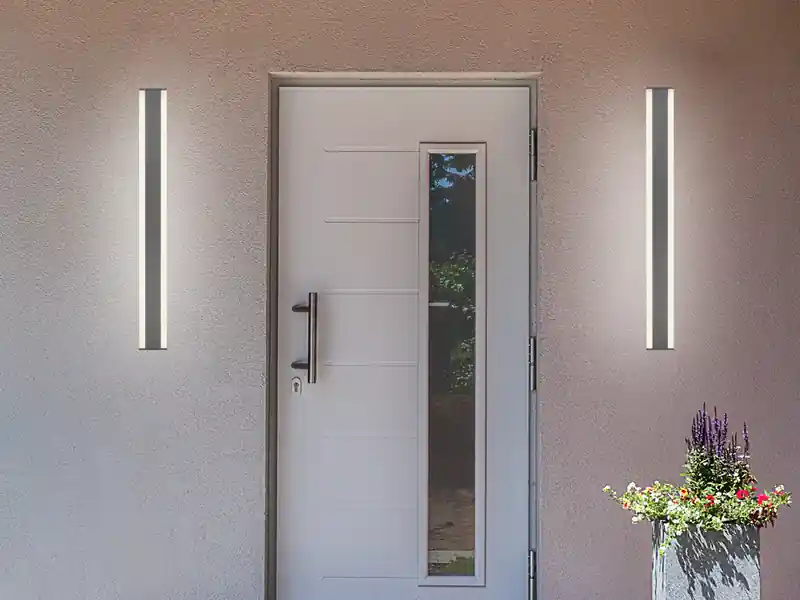 Preisreduziert meineWunschleuchte 2er-Set LED Außenwandleuchten Up and Down Lichteffekt, Anthrazit 100cm lang