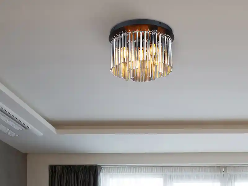 Beliebt meineWunschleuchte Ausgefallene LED Deckenleuchte mit Rauchglas Stäben, Ø 32cm