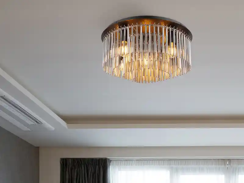 Direkt Vom Hersteller meineWunschleuchte Große LED Deckenleuchte mit Rauchglas Stäben, Ø 50cm