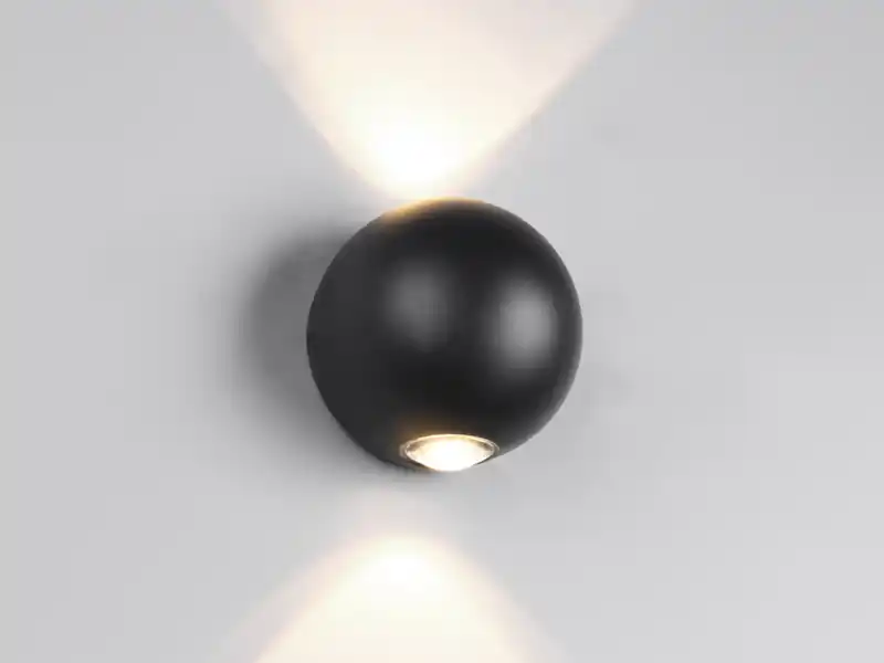 Jetzt Bestellen Trio Leuchten Kleine LED Außenwandleuchte AVISIO Up and Down, Kugel in Schwarz Ø 10cm