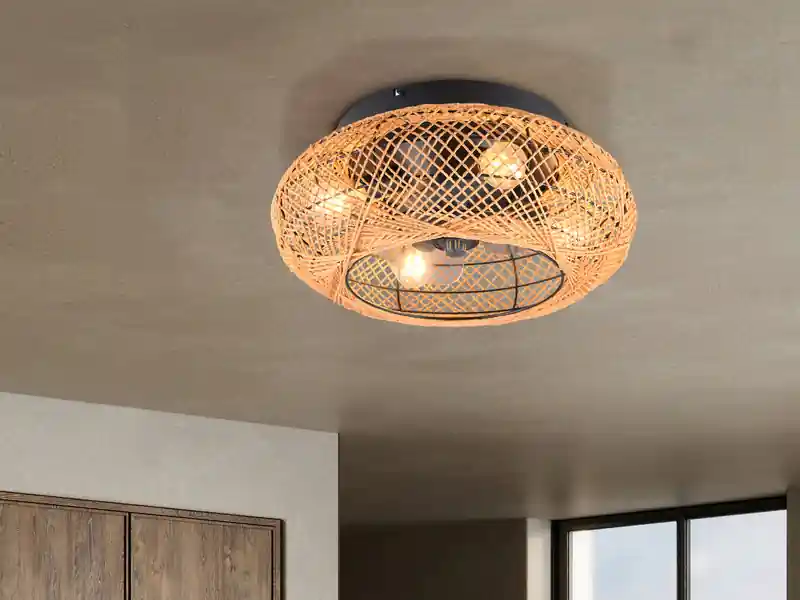 RL LIVE YOUR LIGHT Boho Deckenleuchte LILLESAND mit Ventilator und Fernbedienung, Ø 50cm Preis Gesenkt