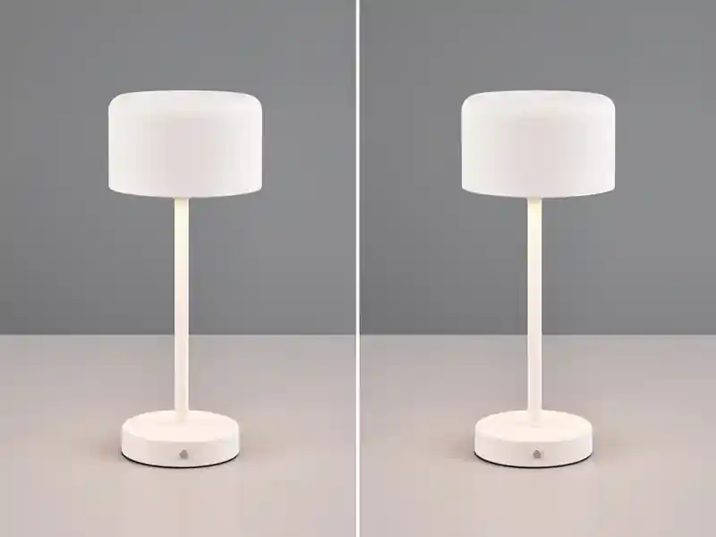 Super-Preis meineWunschleuchte 2er SET Akku Tischleuchten, per USB aufladbar, dimmbar, Weiß, Höhe 30cm