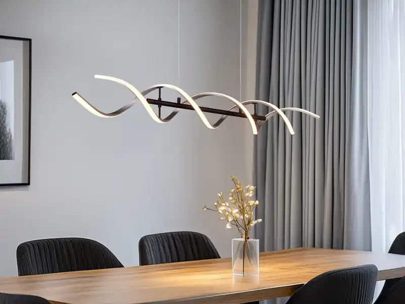 Trio Leuchten LED Pendelleuchte SEQUENCE dimmbar Lichtfarbe einstellbar Silber, Breite 104cm Saisonangebot