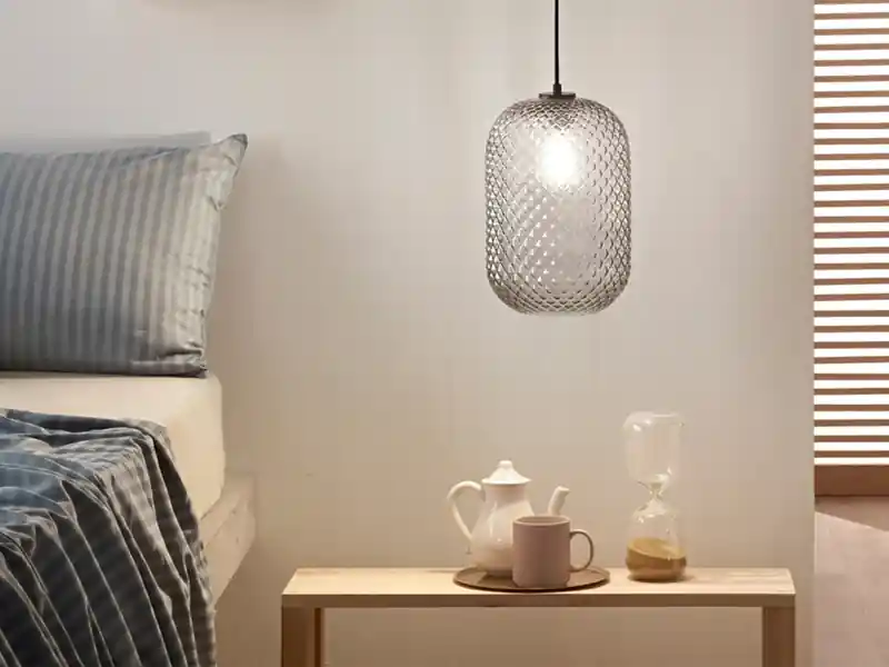 LUCE Design Pendelleuchte ASHFORD einflammig Kristall Glasschirm Rauchglas, Ø15cm Direkt Vom Hersteller