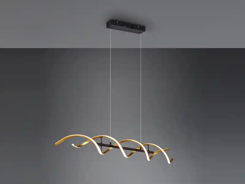 Sofort Bestellen Trio Leuchten LED Pendelleuchte SEQUENCE dimmbar Lichtfarbe einstellbar Messing, Breite 104cm