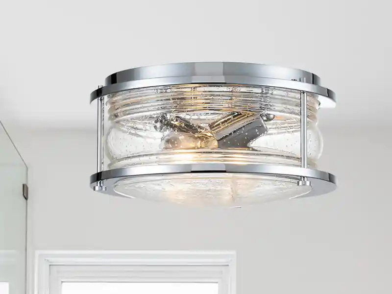 meineWunschleuchte LED Deckenleuchte in Chrom für Badezimmer & Wohnraum, Ø30,5cm Top-Preis