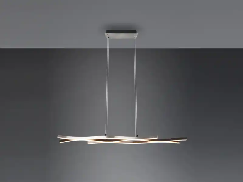 Sofort Bestellen Trio Leuchten LED Pendelleuchte BLAZE dimmbar & Lichtfarbe einstellbar Silber, Breite 107cm
