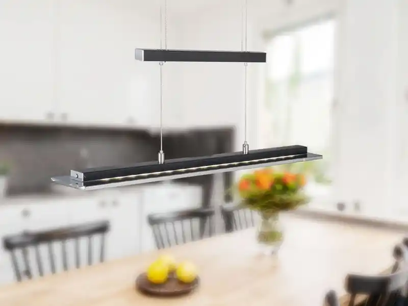 Fischer & Honsel LED Pendelleuchte TENSO Schwarz dimmbar & höhenverstellbar, Breite 88cm Preis Gesenkt