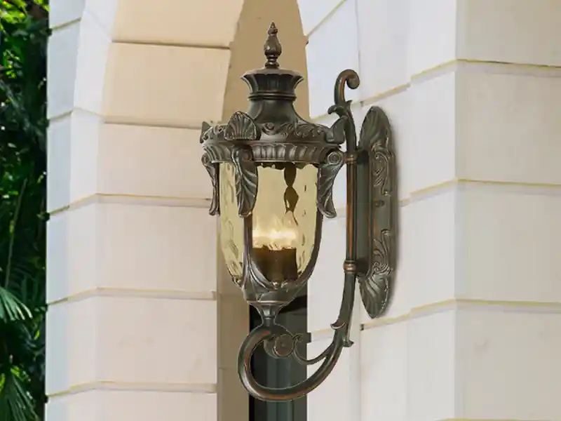 Nur Heute Elstead Lighting Außenwandlaterne PHILADELPHIA Jugendstil mit Amberglas, Höhe 64cm