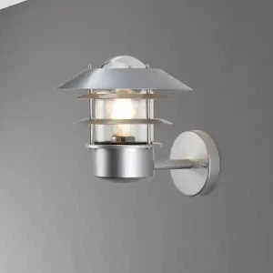 Elstead Lighting 							Außen Wandlaterne HELSINGOR aus Edelstahl, Silber Höhe 24cm Echt