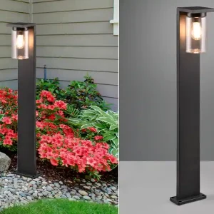 Abverkauf meineWunschleuchte LED Wegeleuchte Laterne aus Aluminium Schwarz, Höhe 100cm