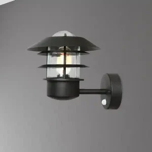 Elstead Lighting 							Außenwand Laterne HELSINGOR mit Bewegungsmelder, Schwarz Höhe 24cm Preiswert