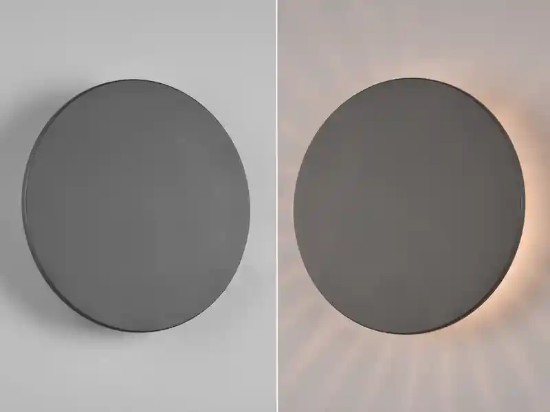 meineWunschleuchte LED Außenwandleuchte Anthrazit 2er Set indirekte Beleuchtung Ø 25cm Finale Aktion