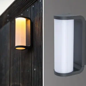 Begrenztes Angebot Lutec LED Außenwandleuchte ADALYN Schwarz, Glas-Zylinder IP44, 7x20cm