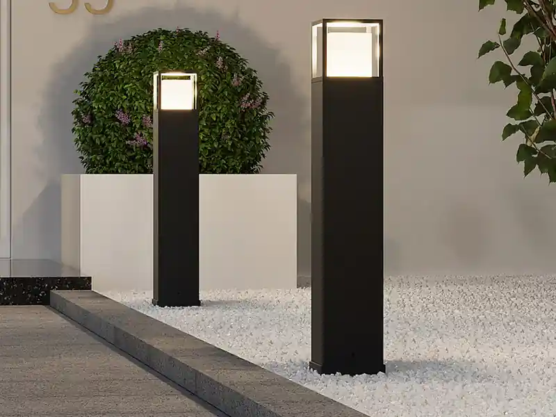meineWunschleuchte LED Wegeleuchte 2er SET im Bauhausstil Anthrazit, Höhe 80cm Versand Am Gleichen Tag