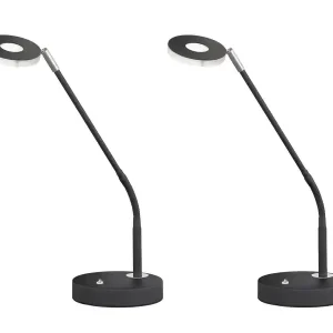 Abverkauf meineWunschleuchte 2er SET LED Schreibtischlampen Schwarz mit Dimmer, Höhe 60cm