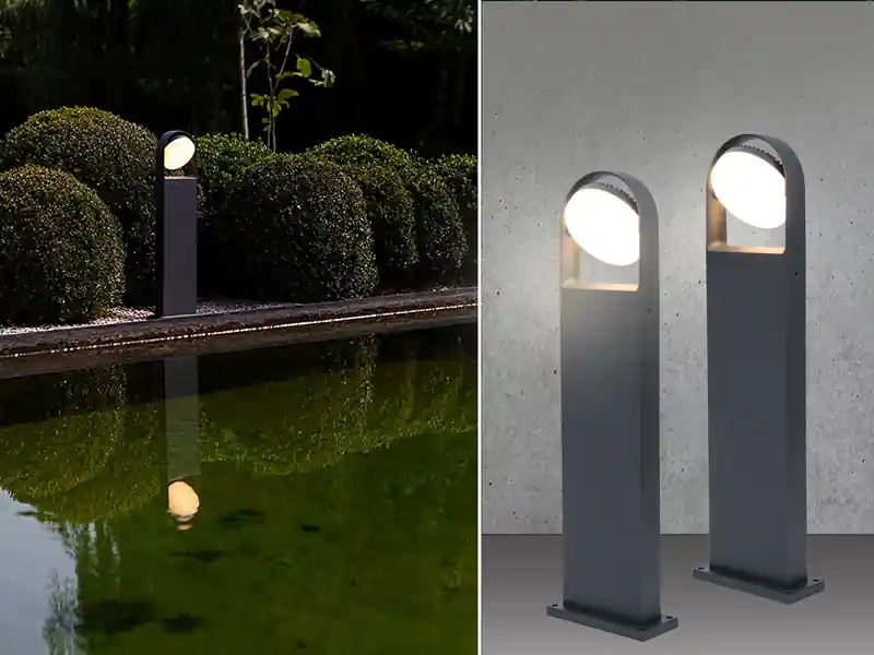 Knallerangebot meineWunschleuchte LED Wegeleuchten 2er SET Anthrazit ALU - Kopf 320° verstellbar, IP54, Höhe 70cm