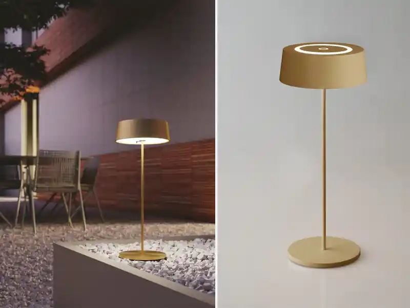 Lutec Outdoor Akku LED Tischleuchte COCKTAIL Gold, Dimmbar Höhe 29,5cm Sale