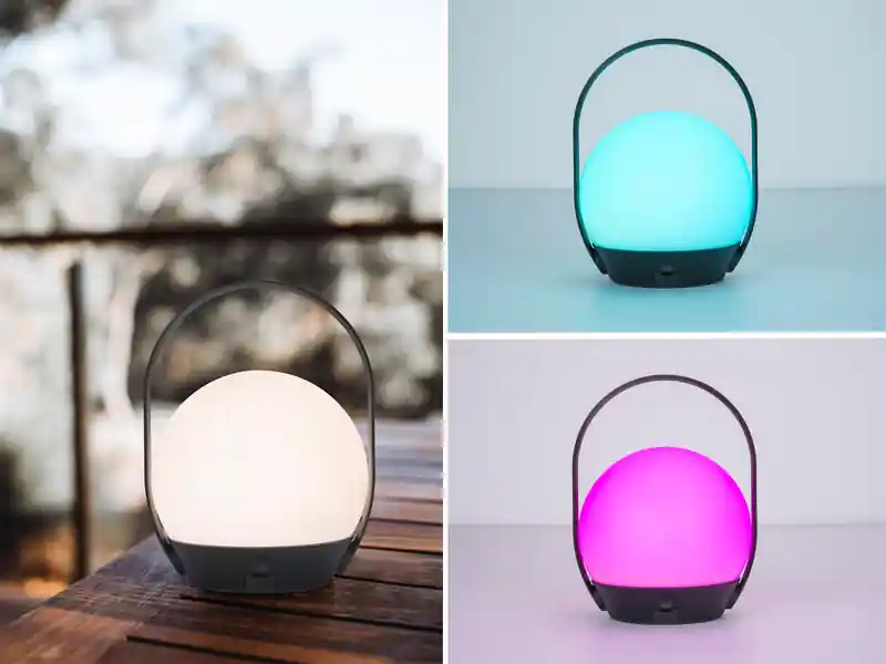 Preisknaller Lutec Smarte AKKU LED Außentischleuchte CARDI - USB, RGB & Weißtöne Höhe 22cm