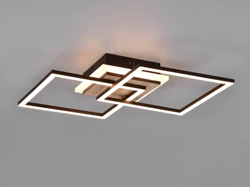 Preisknaller RL LIVE YOUR LIGHT LED Deckenleuchte GIRO mit Fernbedienung, 2 Quadrate Schwarz, Breite 57,5cm