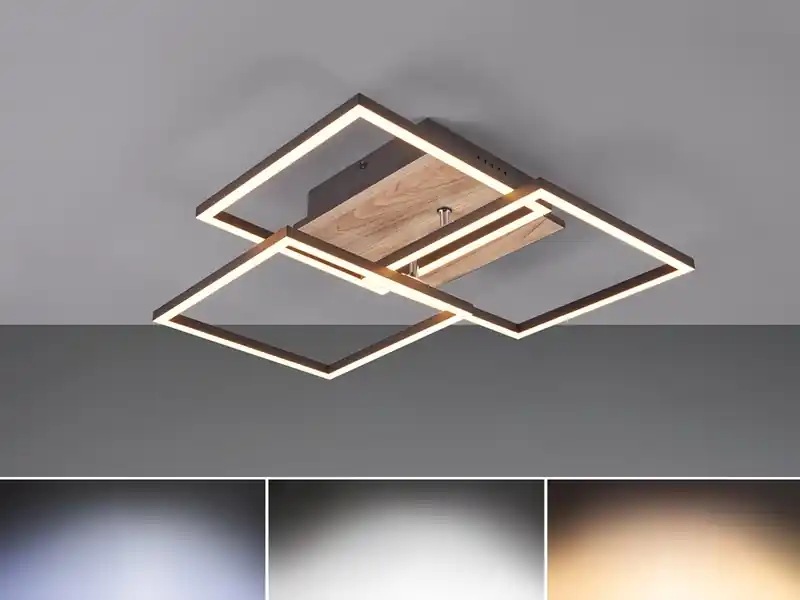 RL LIVE YOUR LIGHT LED Deckenleuchte MOBILE Holzdekor dimmbar & Lichtfarbe einstellbar, Breite 42cm Kracherpreis