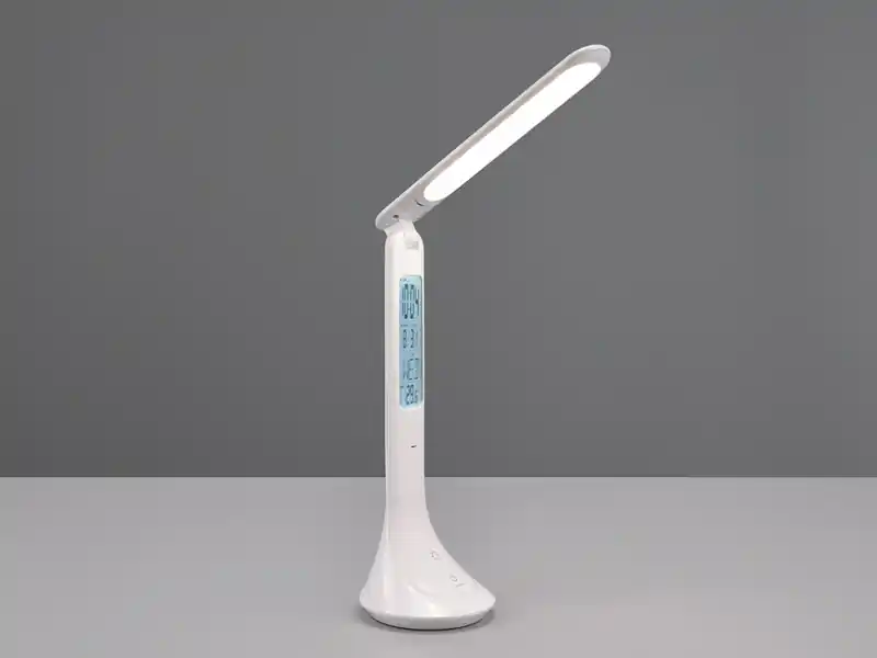 RL LIVE YOUR LIGHT Akku Tischleuchte PATTY Info Panel per USB aufladbar Weiß dimmbar, Höhe 34cm Kostenfreie Lieferung