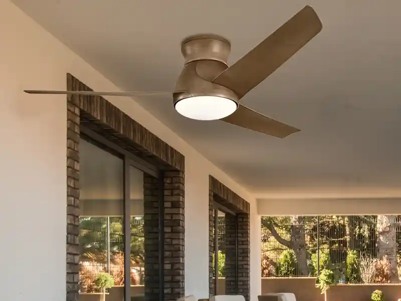 KICHLER Deckenventilator ERIS mit Licht, Outdoor geeignet IP44, Ø 152cm Neue Kollektion