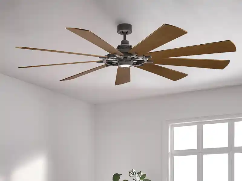 KICHLER XXL Deckenventilator GENTRY mit Licht & wendbaren Flügeln in 2 Dekoren, Ø 216cm Markenprodukt