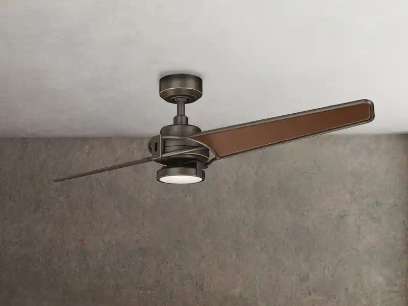 KICHLER Deckenventilator XETY mit Licht und Fernbedienung, Bronzefarbig, Ø 142cm Preisreduziert