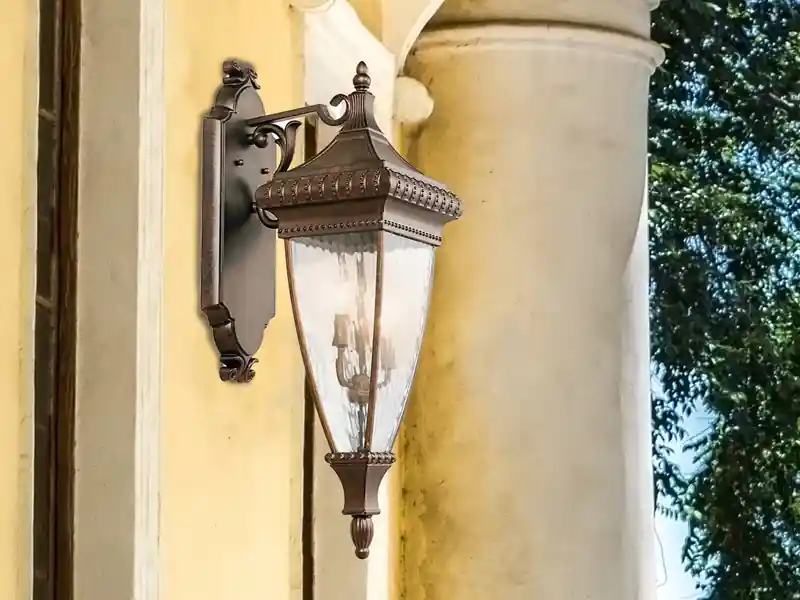 meineWunschleuchte LED große historische Außenwand Laterne, Bronze Höhe 79cm Kracherpreis