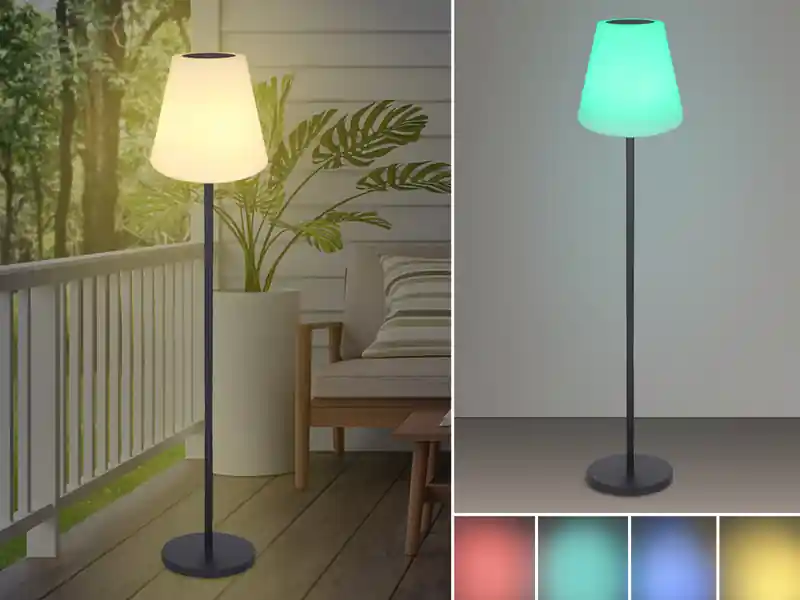 Globo Solar & Akku Stehlampe mit Fernbedienung, auch per USB ladbar, Höhe 150cm Beliebt