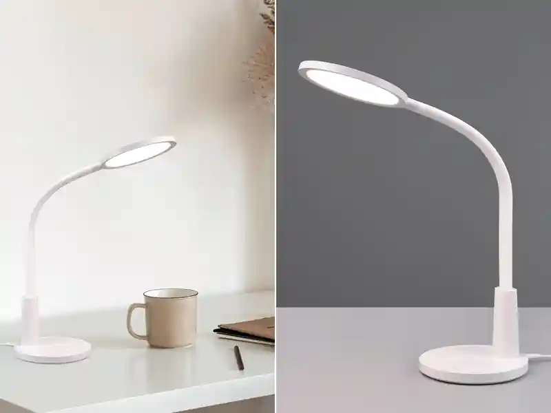 RL LIVE YOUR LIGHT LED Schreibtischleuchte SALLY Flexibel dimmbar Weiß, Höhe 36cm Zertifiziert