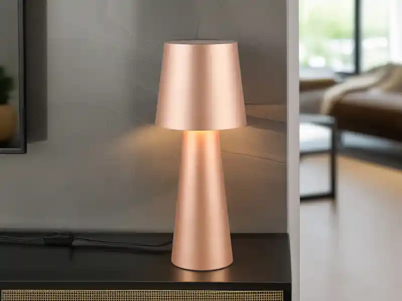 meineWunschleuchte Große LED Tischleuchte aus Metall Coffeefarbig, Höhe 40cm Online Kaufen