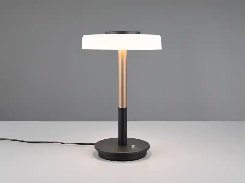 Finale Aktion Trio Leuchten Dimmbare LED Tischleuchte CELESTE 2-farbig mit Glasschirm, Höhe 35cm