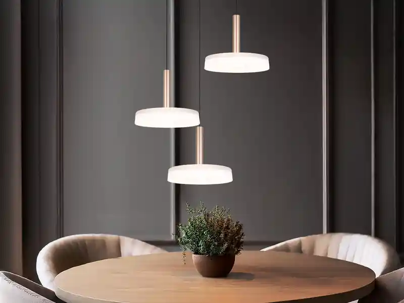 Jetzt Kaufen Trio Leuchten LED Pendelleuchte CELESTE 3-flammig höhenverstellbar Glas Weiß, Ø 35cm