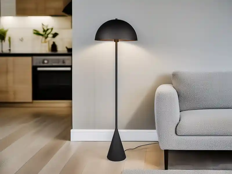 Trio Leuchten Kleine Stehleuchte ALFIE in Pilzform aus Metall Schwarz, Höhe 130cm Direkt Vom Hersteller